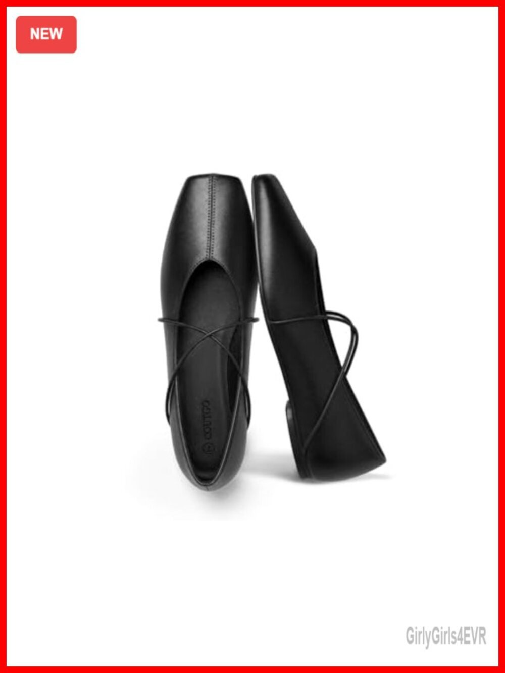 Square Toe Ballet Flats Comfortable Slip On Mary Jane Crisscross Strap Work